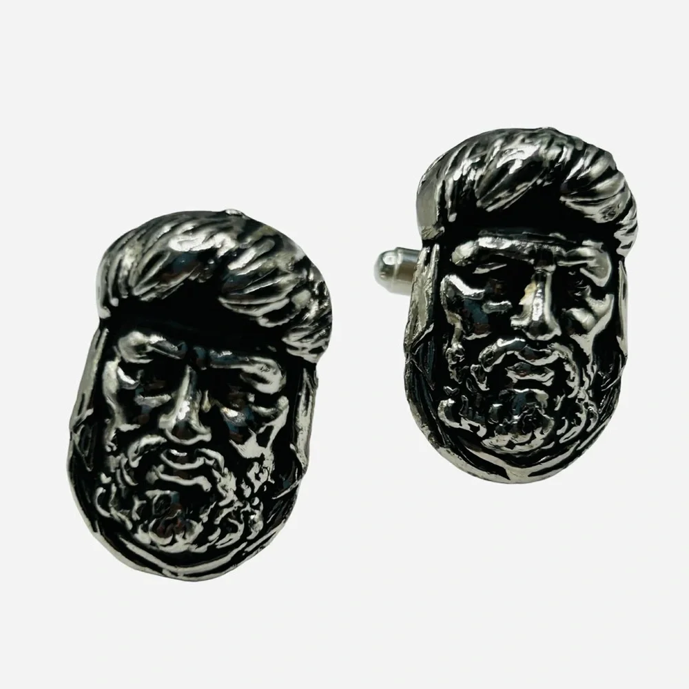 Vintage Bearded Warrior with Turban Cuff Links